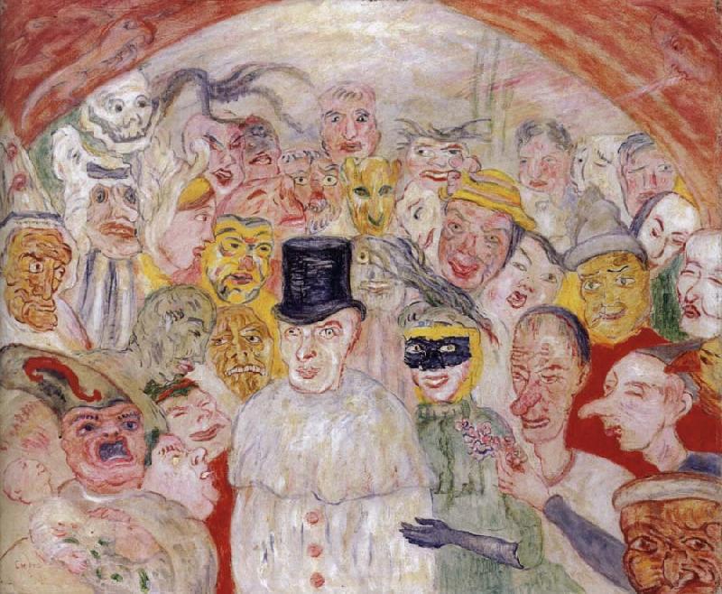 James Ensor The Puzzled Masks oil painting image